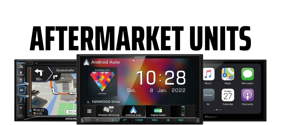 A range of aftermarket head-units and multimedia receivers with built in Carplay and Android Auto