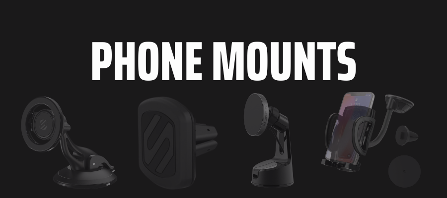 Universal in car phone holders mounted on dashboard and air vent for hands-free navigation and safer driving