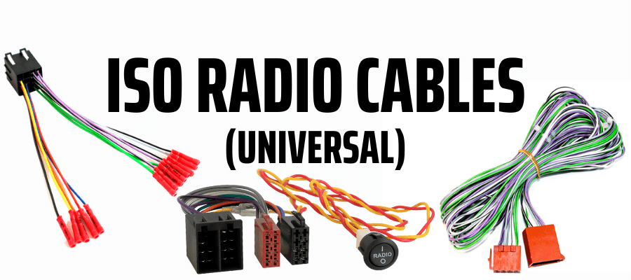 Universal car radio ISO fitting cables 
