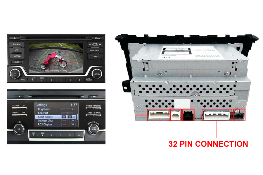 Add camera to OEM Nissan with Nissan Audio (no NAV) 32 pin connector
