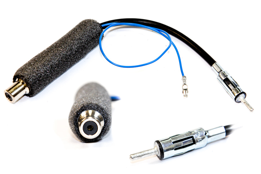 ISO to Male DIN aerial antenna adapter cable (With 12v power feed)