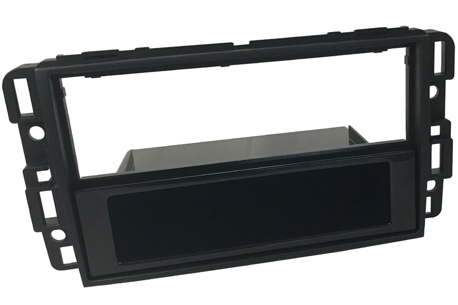 Cadillac BLS (2006 - 2009) Single/Double DIN car audio fascia adapter with pocket (MATT BLACK)