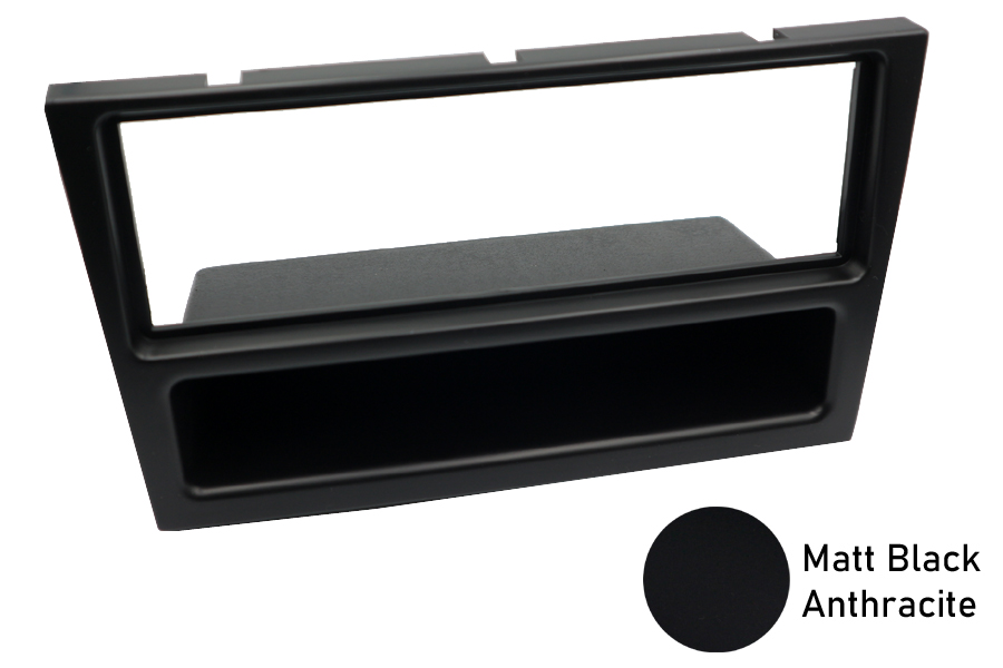 Vauxhall/Opel Single DIN (Fixed Pocket) car audio fascia adapter (MATT BLACK/ ANTHRACITE)