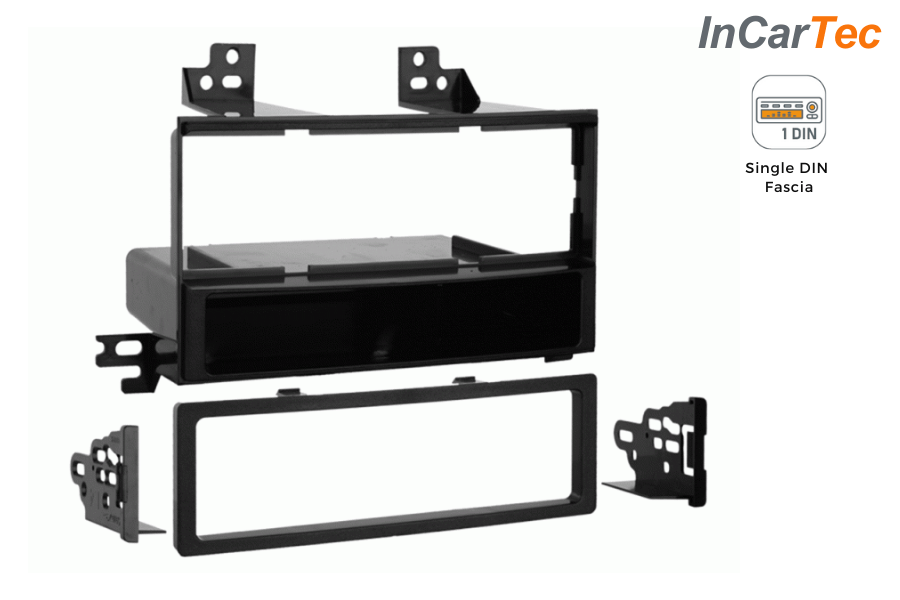 Hyundai Accent, Kia Rio, Sorento, Sportage Single DIN car audio fascia adapter panel (MATT BLACK)