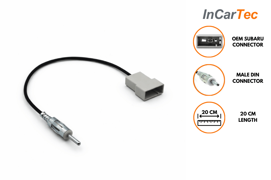 Subaru Car Stereo Aerial Antenna Adapter – Factory OEM Plug to Male DIN