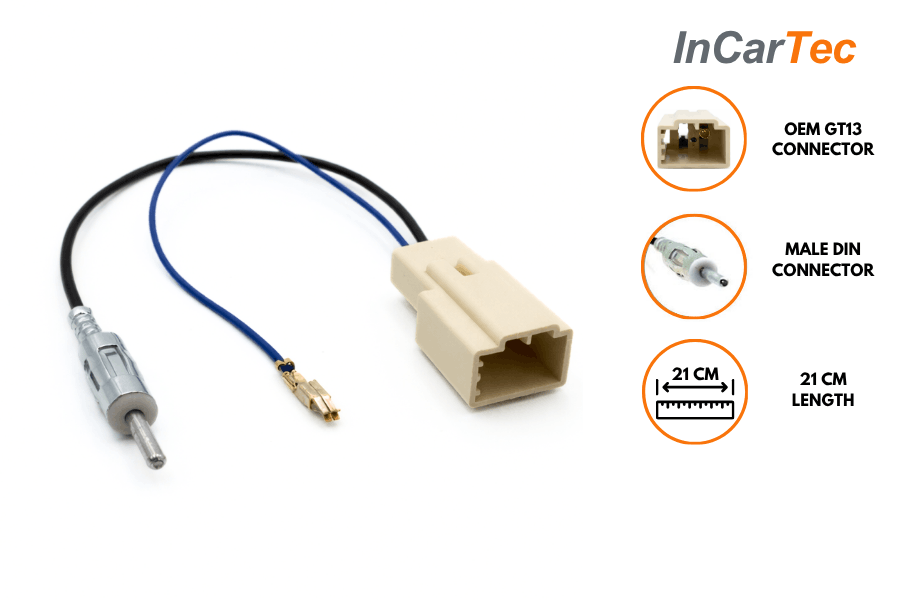 Toyota/ Subaru/ Lexus Female GT13 to Male DIN car aerial antenna adapter cable