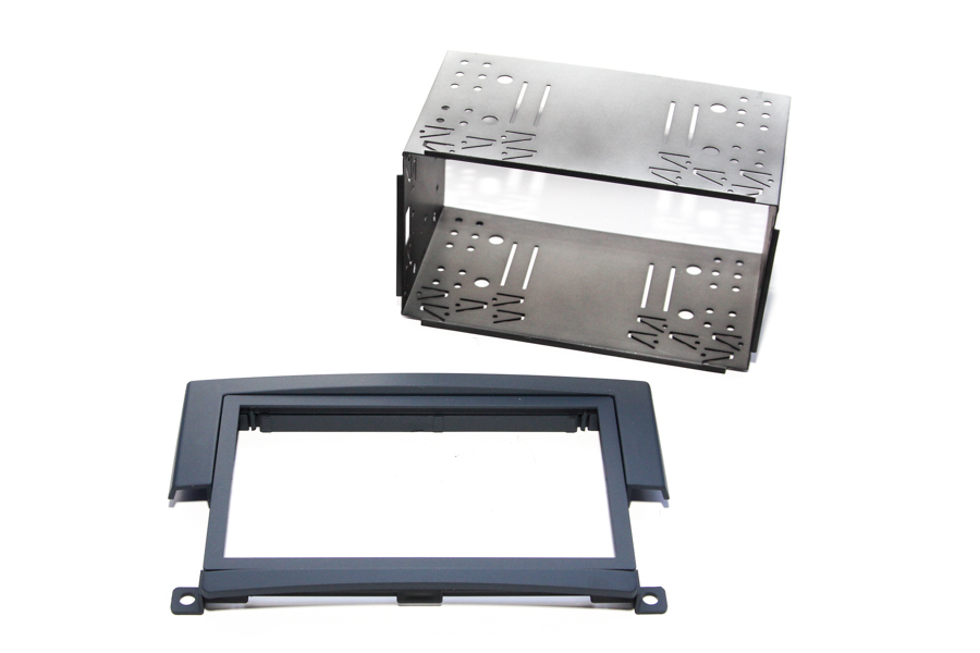 Mitsubishi Colt (2004 - 2008) replacement Double DIN cage and fascia adapter trim kit (MATT BLACK)