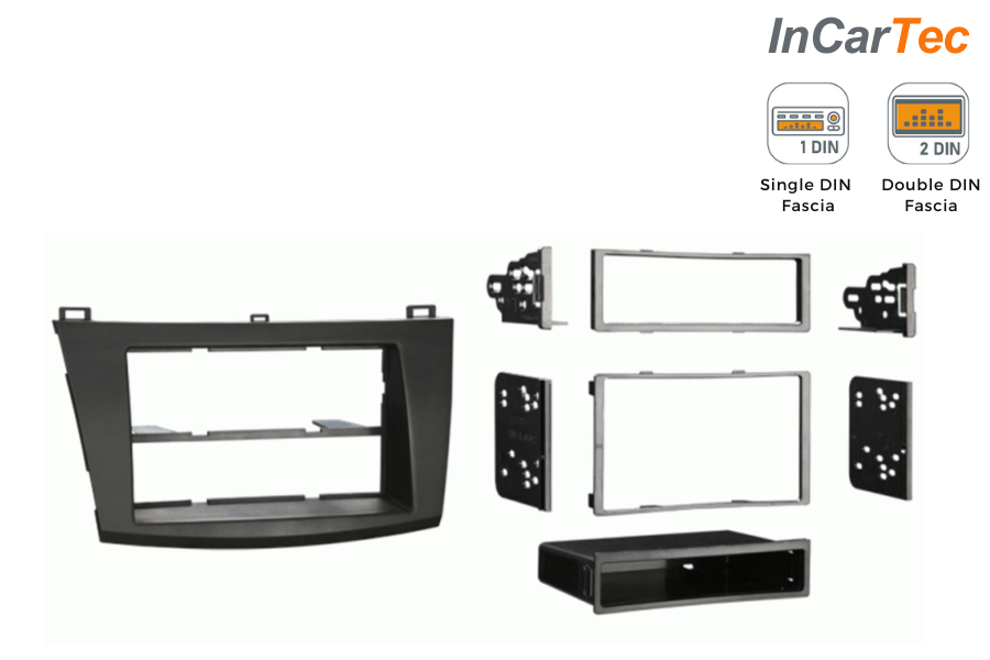 Mazda 3 (2009-2013) Single/Double DIN car audio stereo fascia adapter (MATT BLACK)