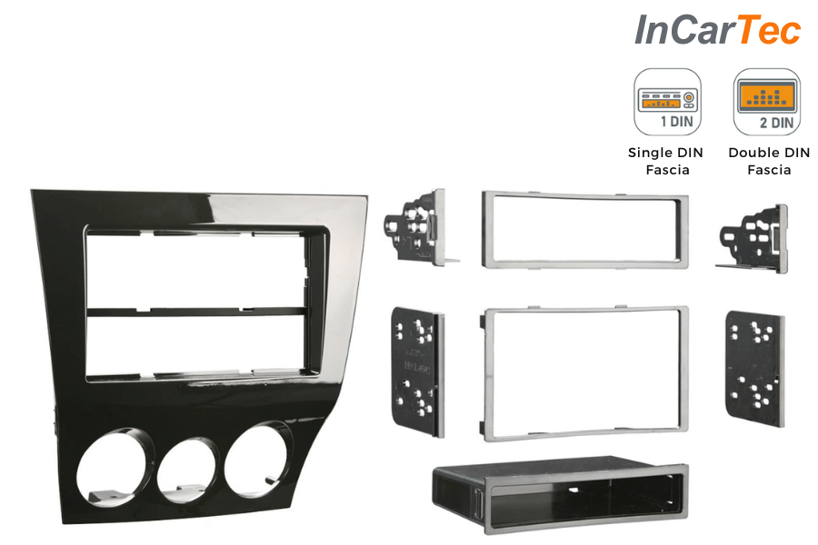 Mazda RX8 Facelift (2009-2011) Single/Double DIN car audio stereo fascia panel (GLOSS BLACK) 