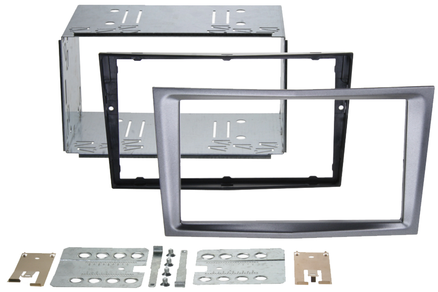 Vauxhall (FLUSH FIT) Double DIN car audio fascia radio cage adapter kit (CHARCOAL METALLIC)