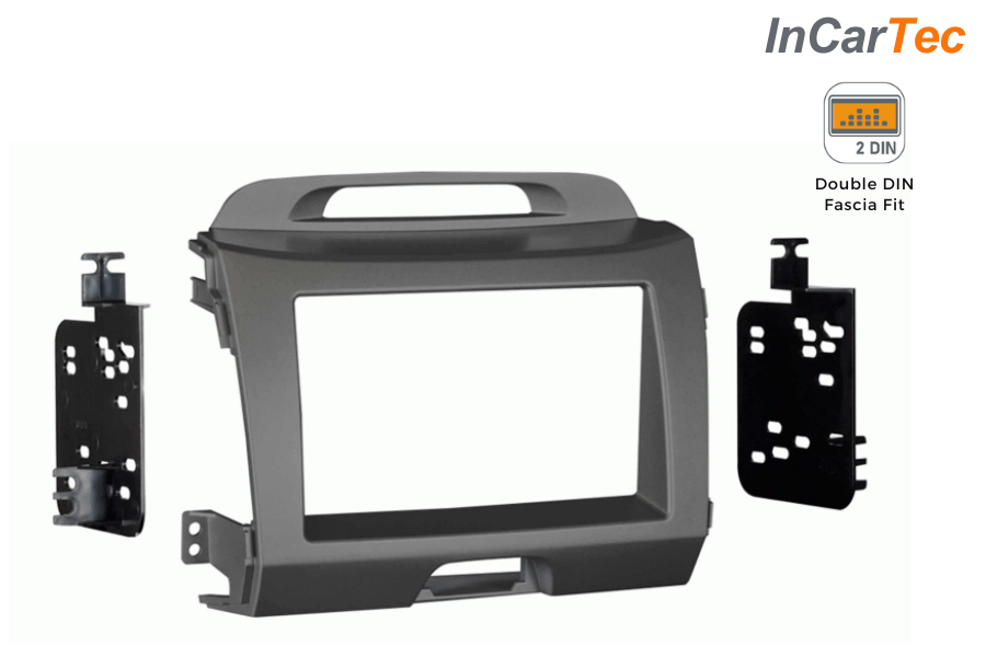 Kia Sportage (2010-2015) Double DIN car audio stereo fascia adapter (METALLIC SILVER)