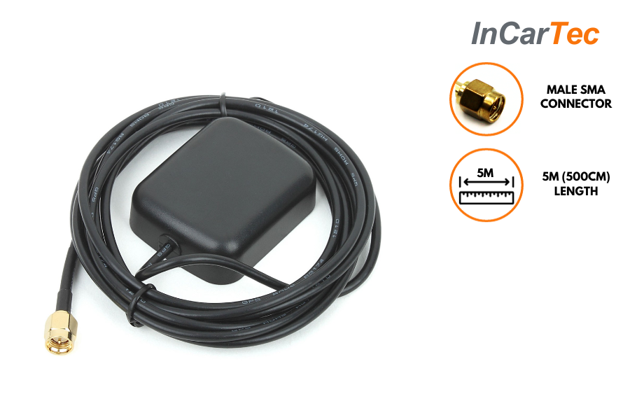 Internal dashboard mount passive GPS antenna (With male SMA connector)