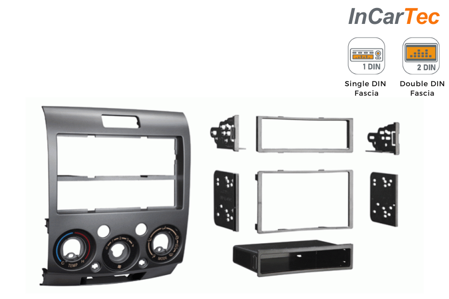 Ford Ranger/ Mazda BT-50 (2007-2012) Single/Double DIN car audio stereo fascia adapter (SILVER)