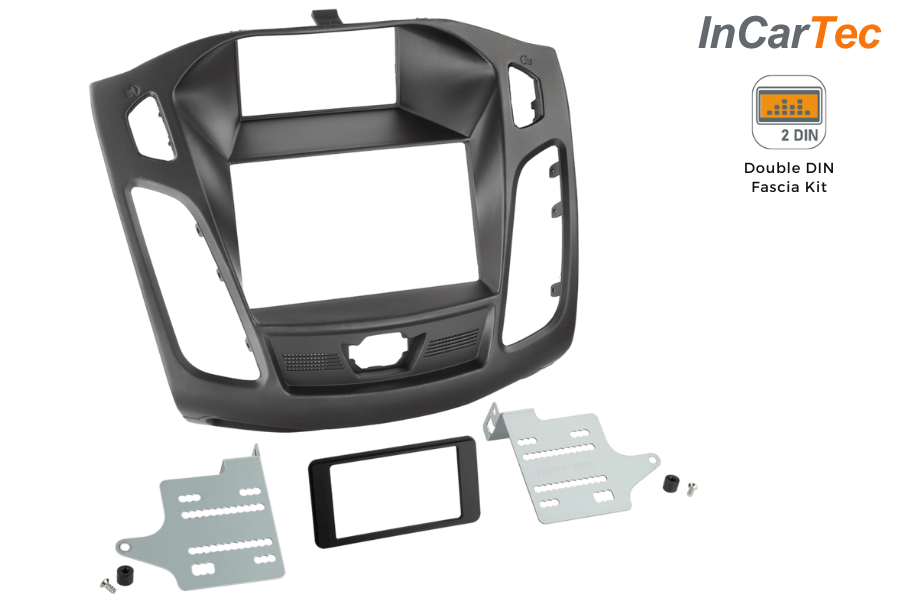 Ford Focus Mk3 (C346) (2011-2015) Double DIN car audio fascia adapter panel (MATT BLACK)