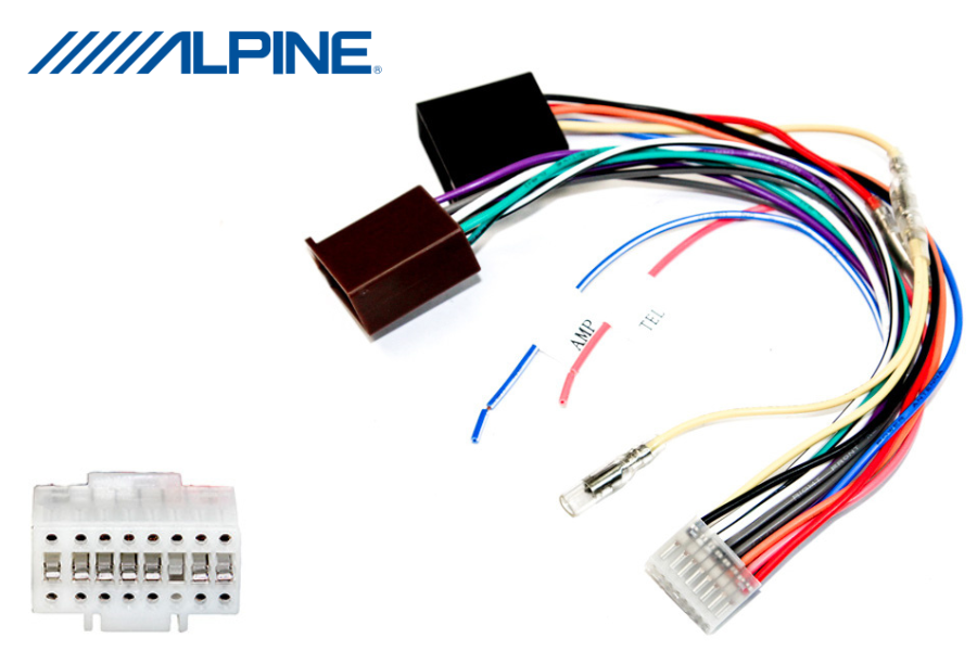 Alpine (16 Pin White) ISO Head Unit Replacement Car Stereo Wiring Harness