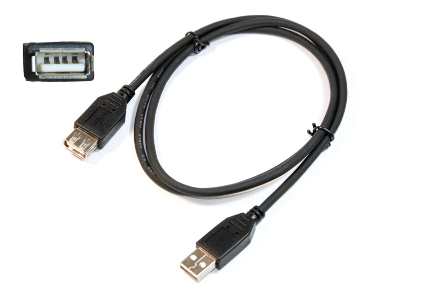 1 metre USB male to USB female extension cable