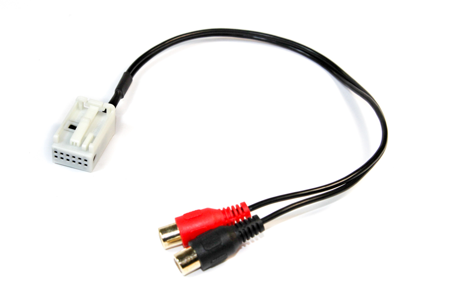 Volkswagen Quadlock to 2x RCA phono sockets aux in adapter