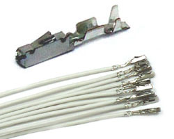 White wires with pre-crimped MQS Micro Quadlock receptacle terminals (10 PACK)
