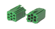 6-way male mini ISO connector housing (10pcs) GREEN