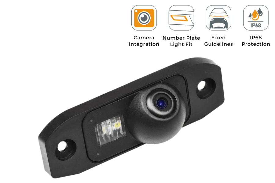 Volvo (C70/ S/ V/ XC70/ XC90 Earlier Models) reverse view rear number plate light camera