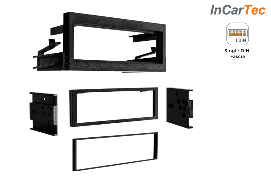 Cadillac, Chevrolet, GMC (1996-2002) Single DIN car audio fascia adapter panel (MATT BLACK)