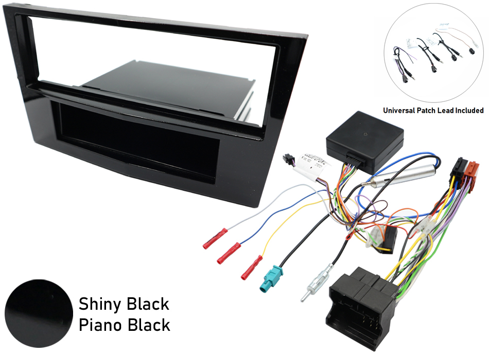 Vauxhall Single DIN stereo upgrade fitting kit with Steering Controls (GLOSS BLACK/ PIANO BLACK)