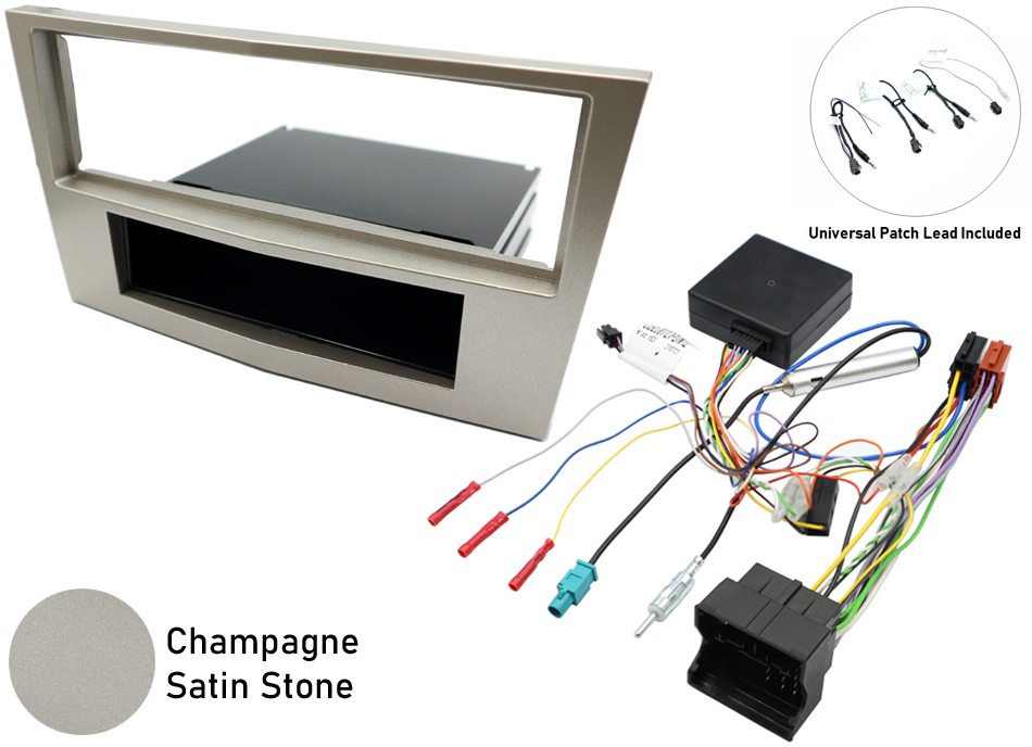 Vauxhall Single DIN stereo upgrade fitting kit with Steering Controls (CHAMPAGNE BEIGE/ SATIN STONE)
