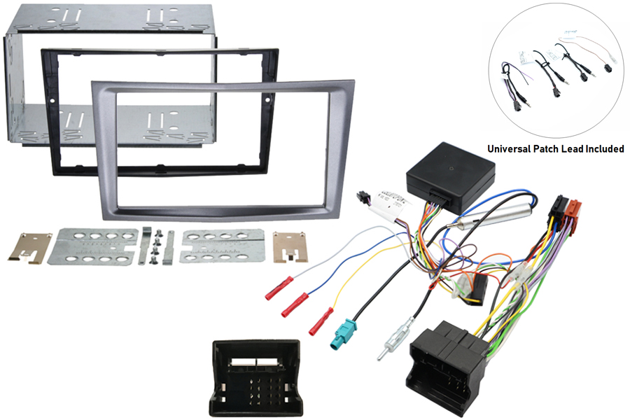 Vauxhall Double DIN complete stereo upgrade fitting kit with Steering Controls (CHARCOAL METALLIC)