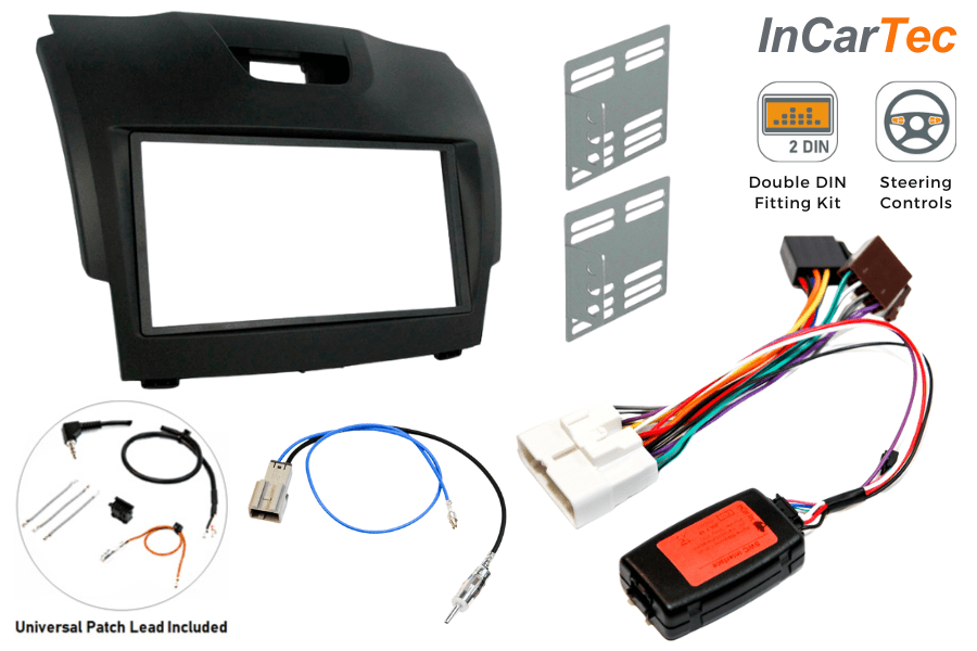 Isuzu D Max (2012-2015) MU-X (2013-2020) Double DIN car stereo upgrade fitting kit (MATT BLACK)