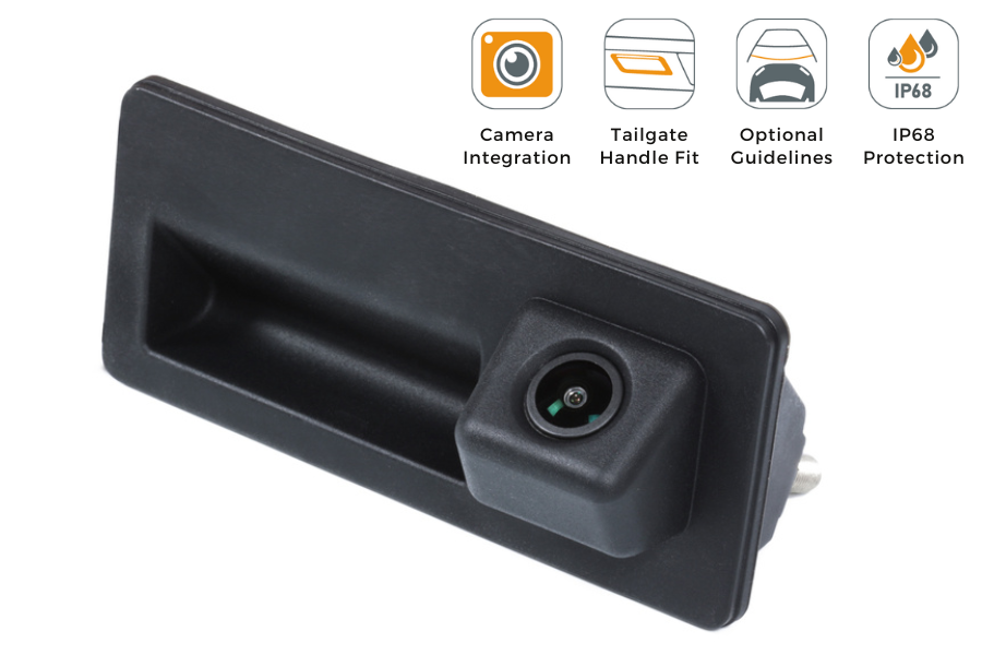 Audi, Seat, Skoda, VW, Porsche Cayenne reverse view tailgate handle camera (NTSC)