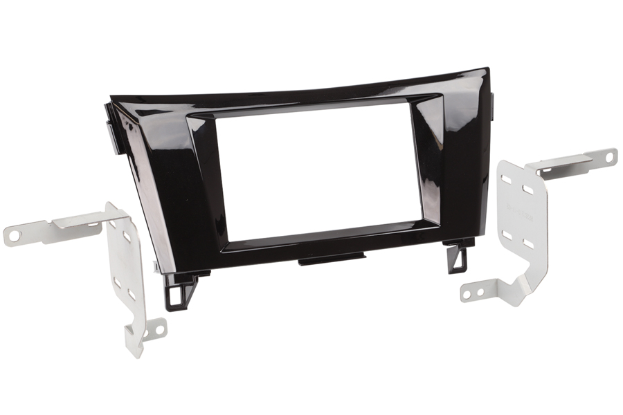 Nissan Qashqai (2014-2021) X-Trail (2014-2022) Double DIN car stereo fascia adapter (GLOSS BLACK)