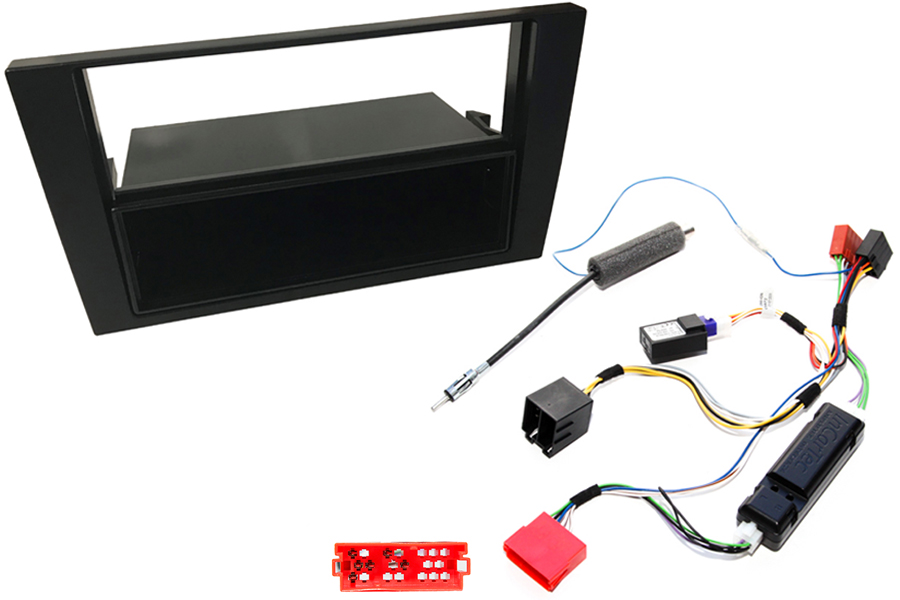 Audi A4 (B7) Single/Double DIN stereo fitting kit with CANbus ignition interface (REAR AMPLIFIED)