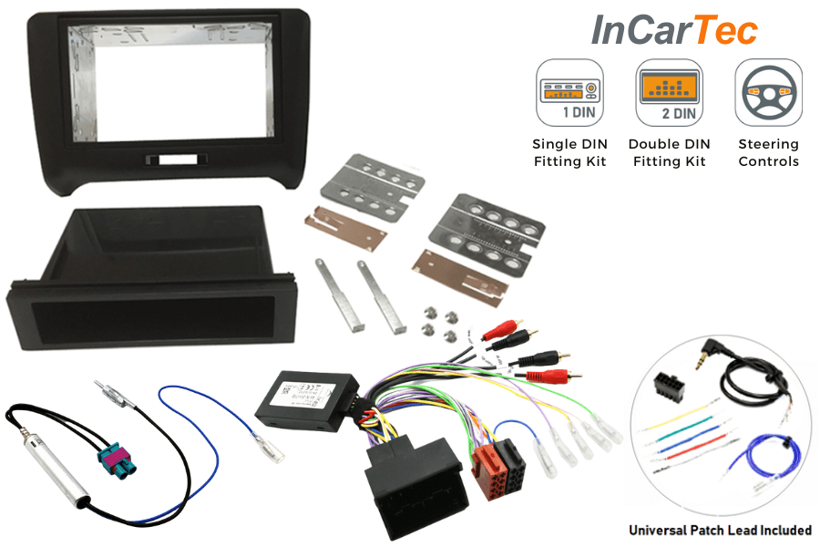 Audi TT 8J (AMPLIFIED) Single/ Double DIN stereo upgrade fitting kit (WITH STEERING CONTROLS)