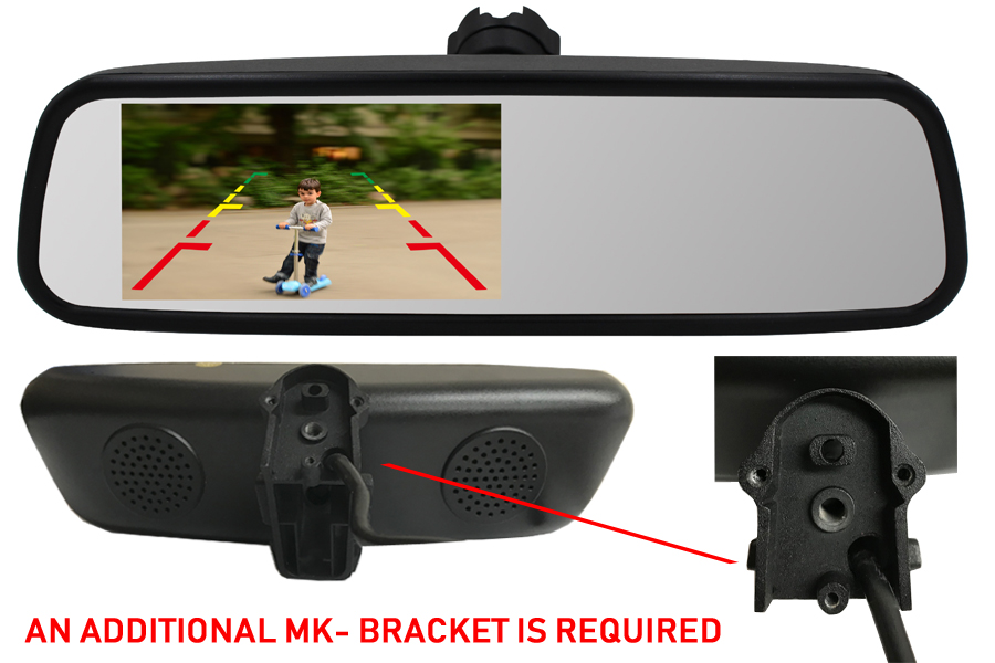 4.5 inch Rear view mirror monitor (Extra Bracket required)