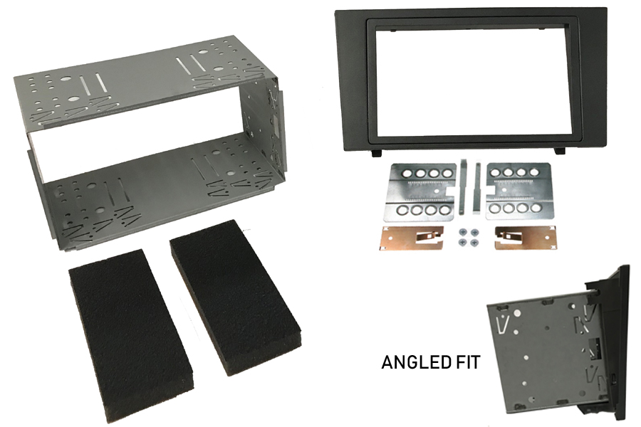 Ford Mondeo (2003-2007) ANGLED FIT Double DIN car audio fascia radio cage kit (GUN METAL)