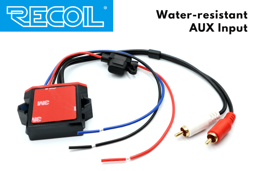 RECOIL water-resistant Bluetooth audio receiver streaming device for aux in (Marine/Automotive use)