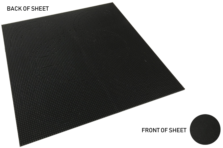 12"x12" (300mm) ABS black plastic sheet with scored lines (For custom fascia/ speaker making)