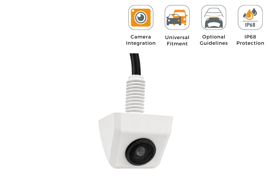 Universal Vertical Surface Mount Screw Thread Reverse Camera White (NTSC)