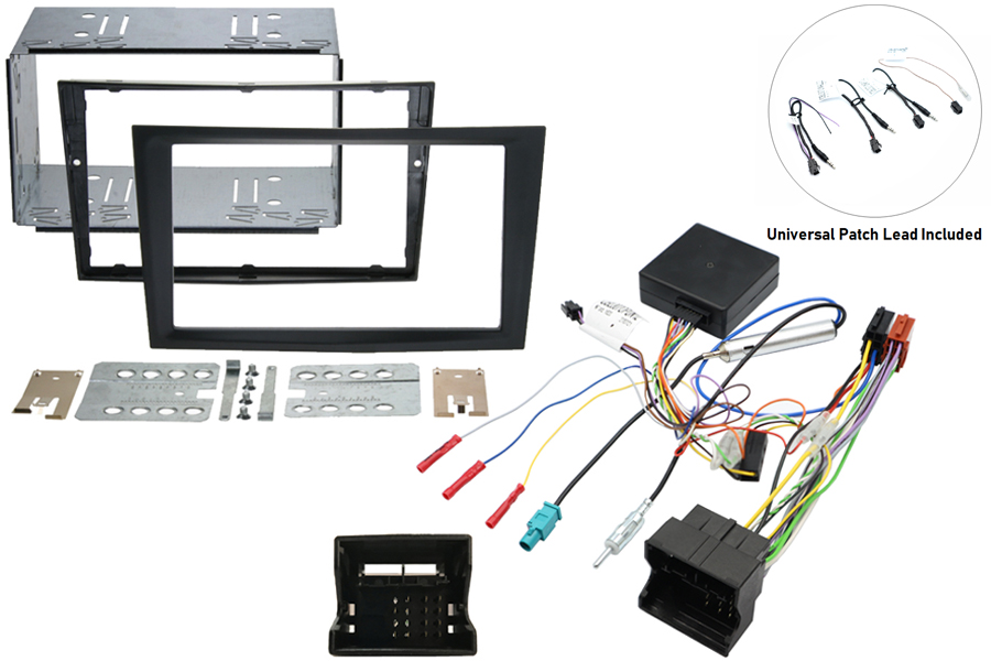 Vauxhall Double DIN complete stereo upgrade fitting kit with Steering Controls (CHARCOAL)