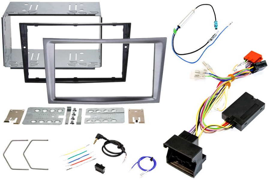 Vauxhall Corsa D Double DIN stereo upgrade fitting kit with Steering Controls (METALLIC CHARCOAL)