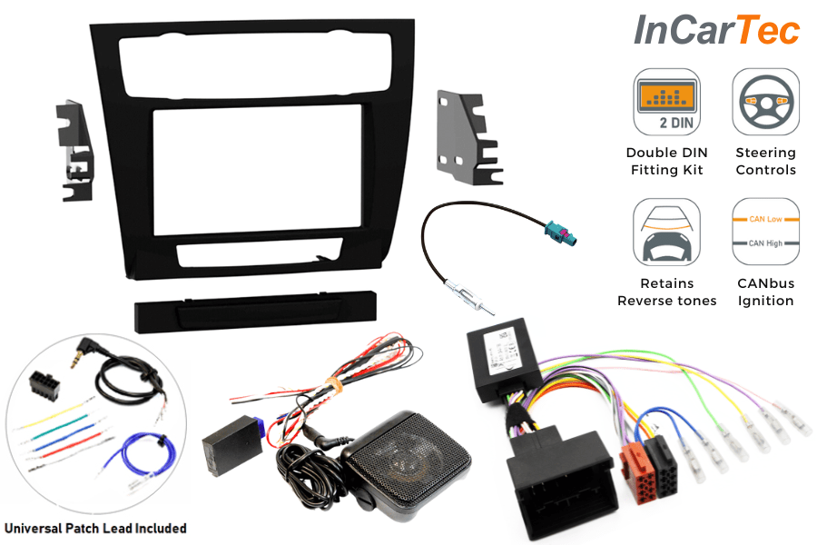 BMW 1-series Facelift Double DIN fitting kit with Steering controls/PDC retention (AUTO AIR CON)