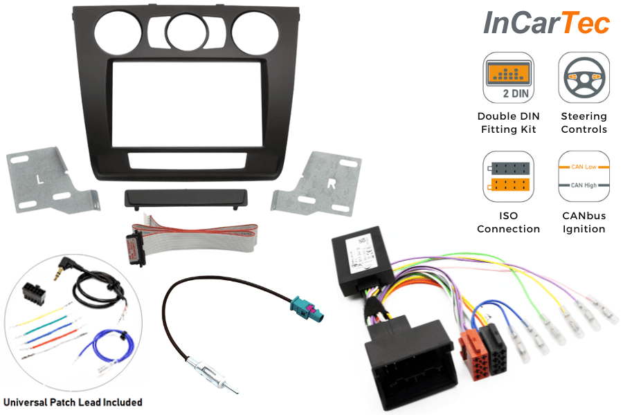 BMW 1-series Facelift (E81/82/87/88) Double DIN fitting kit with Steering controls (MANUAL AIR CON)