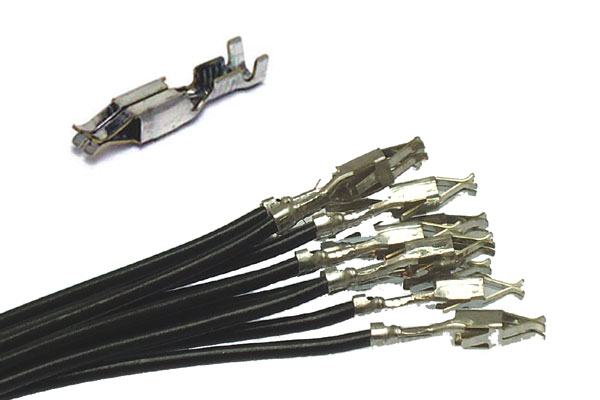 Black wires with pre-crimped junior timer receptacle terminals (10 PACK)
