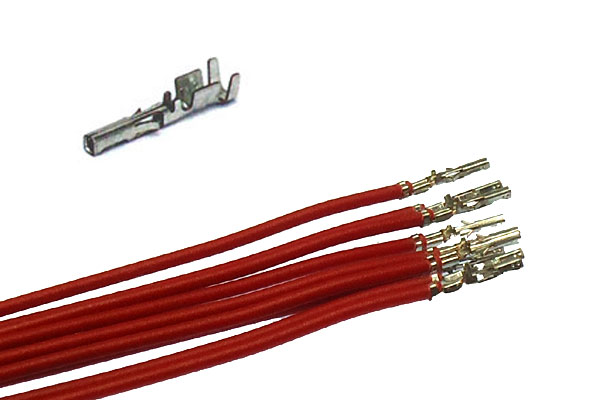 Red wires with pre-crimped Molex Microfit receptacle terminals (10 PACK)