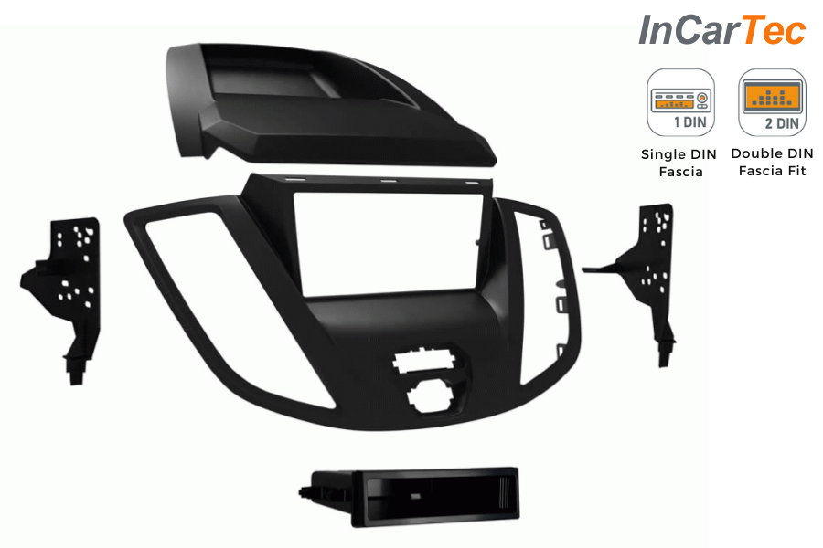 Ford Transit MK8 (2013-2018) Single/Double DIN car audio stereo fascia (Without Display/ Dark Grey)