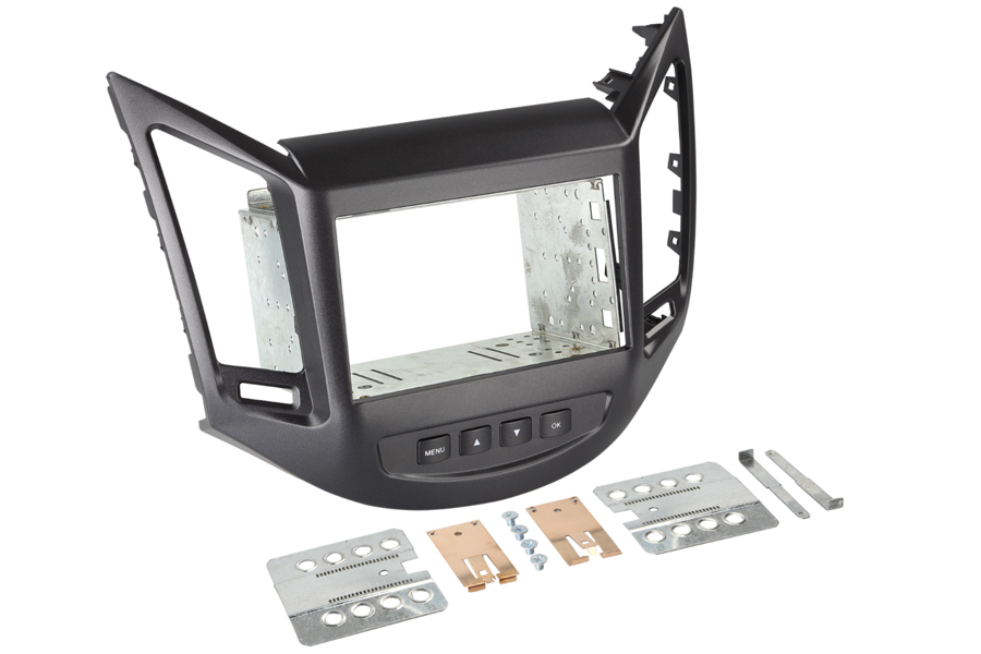 Chevrolet Orlando (2011-2014) Double DIN fascia adapter panel and radio cage kit (MATT BLACK)