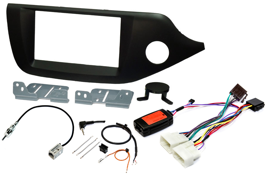 Kia Cee'd (2012-2016) Double DIN car stereo upgrade fitting kit (MATT BLACK)