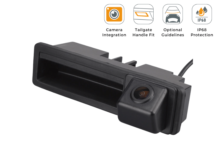 Audi A3, Q7, A6, A4 reverse view tailgate handle camera (NTSC)