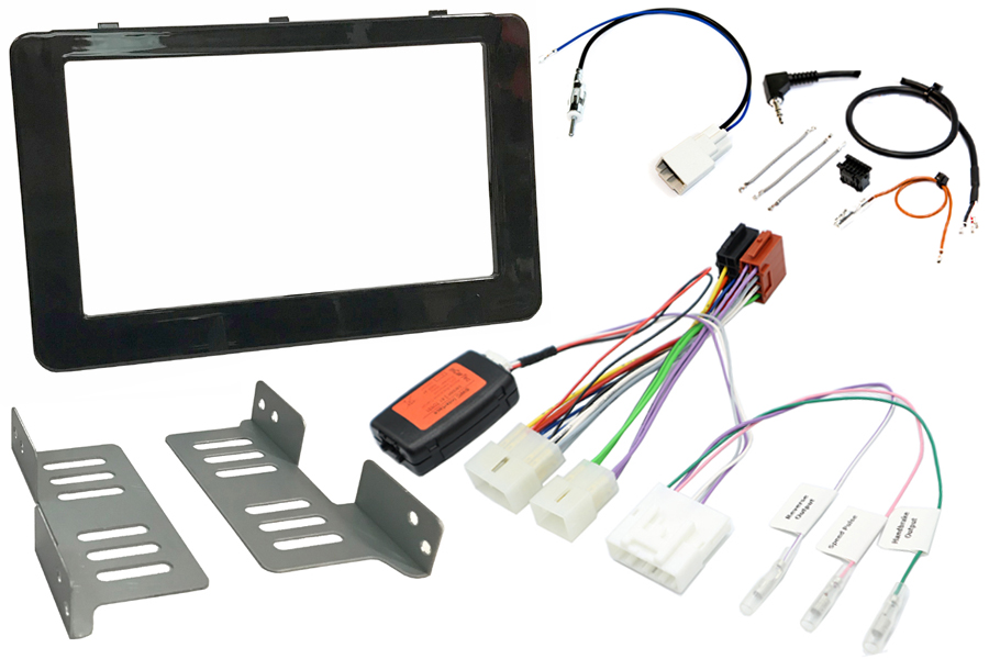 Toyota Hilux (2016 Onwards) Double DIN complete radio replacement fitting kit (GLOSS BLACK)