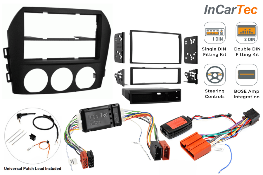 MOTORGUARD Stereo Double Din Fascia & Wiring Harness Kit For Mazda Bongo 2001